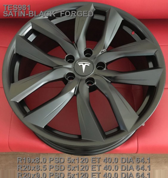 кованые диски Tesla Model X R20 разноширокие оригинальные параметры