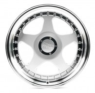 CAST WHEELS CW126 Silver_Machined_Lip_Gold_Rivets
